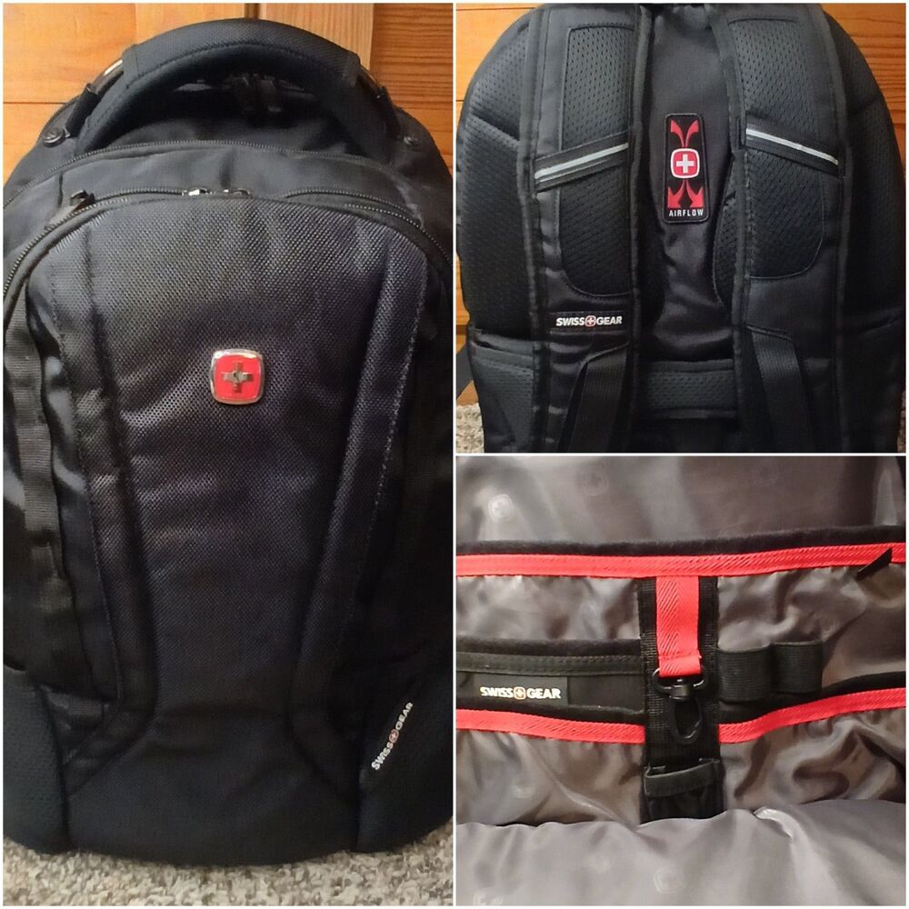 SwissGear Scan Smart Laptop Backpack Black Travel Bag Work School EUC